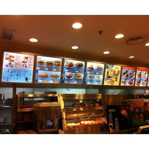 Super Slim Led Menu Light Box for Fast Food Store