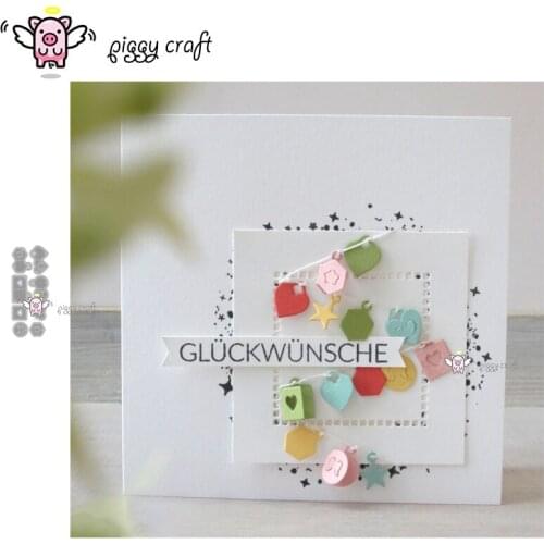 Piggy Craft metal cutting dies cut die mold Various shape tag labels Scrapbook paper craft knife mould blade punch stencils dies
