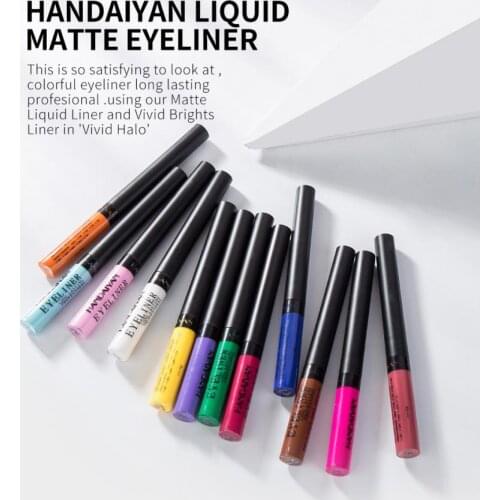 Waterproof 12 Colors Matte Liquid Eyeliner Eye Make Up Long Lasting Eye Liner Not Blooming Create Charming Sexy Eyes Make Up