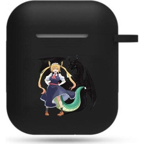 Miss Kobayashis Dragon Maid Earphone case Headphone Protective Case Unisex black Airpods Bluetooth Earphone Headset Cover case