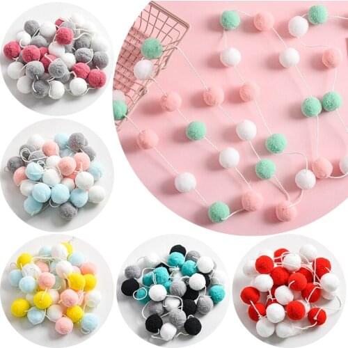 1Set Handmade Ball Decoration Hairball String Decor DIY Felt Ball Ornament Wedding Birthday Party Hanging Ball Pendant Supplies