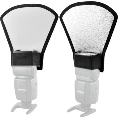 1pcs Reflector Flash Diffuser Softbox Silver/White for Canon 600EX 580EX II 430EXII 580 Nikon SB900 SB600 SB710 YONGNOU