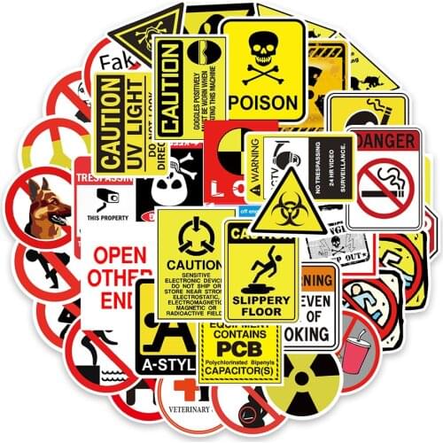 10/30/50pcs Funny Warning Banning Signs Sticker Spoof On Laptop Phone Bike Motorcycle Car Stickers Pack for DIY Guitar Luggage