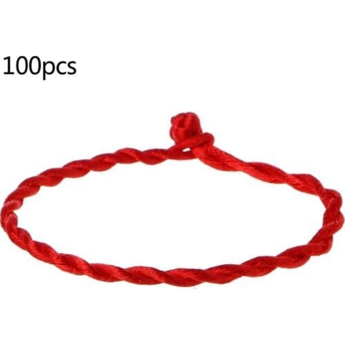100PCS Red String Kabbalah Bracelets Ethnic Red Rope Lanyard Accessory Jewelry