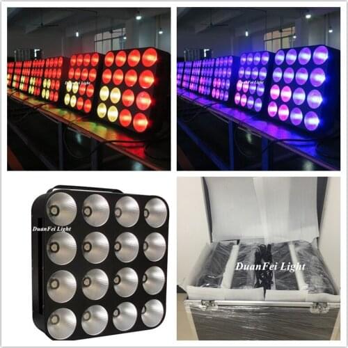12pcs with Flycase LED COB Blinder Stage Matrix 16x30W 3in1 LED Pixel Beam Matrix RGB LED Matrix Audience Light For Show