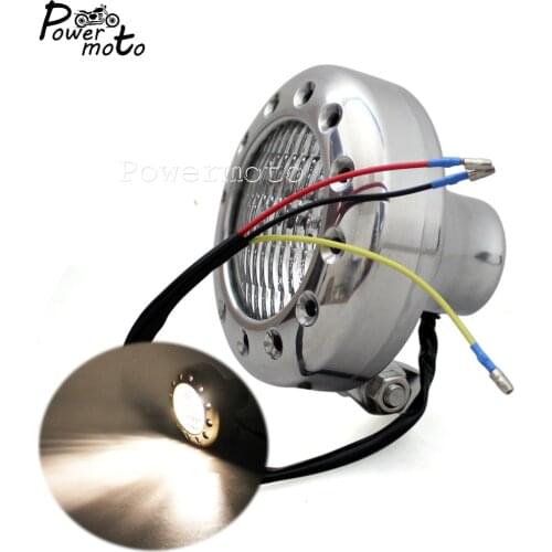 12V H4 E-MARK Motorcycle Polish Retro Headlight For Harley Chopper Bobber SX650 Glide Cafe Racer HI/LO Beam Headlamp Front Light