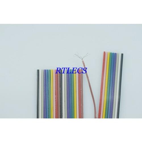 2 meter 1.27mm UL2651 Rainbow Flexible Flat Cable 6 8 9 10 12 14 16 20 24 26 30 40 50 60 64 Pin 28 AWG 2.54mm Dupont & IDC