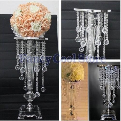 48cm Tall Crystal Table Centerpiece Flower Stand Wedding Decoration