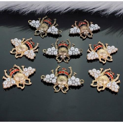 5pc Metal Beaded Bee Hook Bulkle Sewing Clasps Garment Decorated Glue on Supplies Bags Shoes Sewing Applique P20