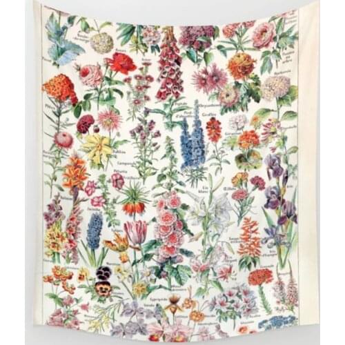 Adolphe Millot Fleurs Pour Tous French Vintage Poster Tapestry Wall Hanging Beach Towel Throw Blanket Tapestries Home Decoration