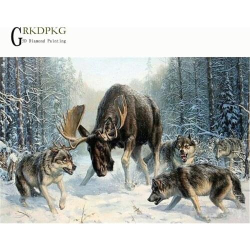 GRKDPKJ Diamond Embroidery 5D DIY full square Diamond Painting Animal hound Diamond Painting Cross Stitch Rhinestone Decoration