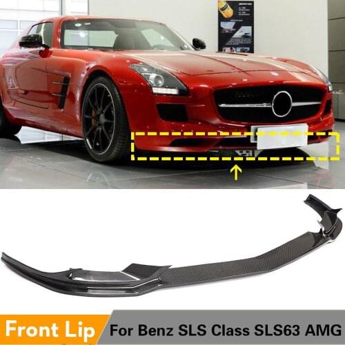 Car Front Bumper Lip Spoiler for Mercedes-Benz SLS Class SLS63 AMG 2010-2013 Front Lip Chin Spoiler Splitter Carbon Fiber