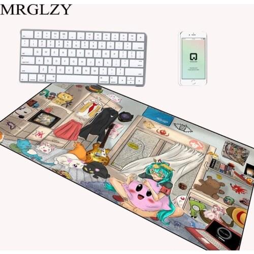 MRGLZY anime RGB large gaming mouse pads yoga mat computer keyboard desk mats foot pad luminous USB interface carpet pad XXL