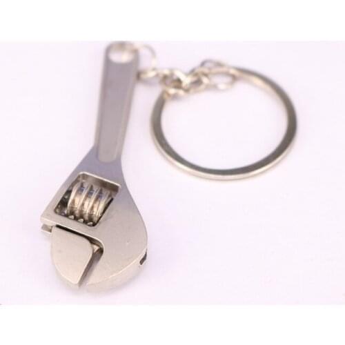 100pcs/Lot Wrench Keychain Machine Tools Model Adjustable Spanner Key Chain Ring Keyfob Key Holder Keyring
