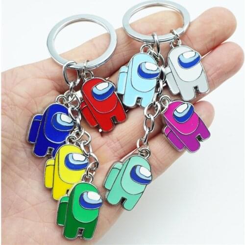 4 In 1S Cute Game Keychain Keyring Cartoon Figure Alloy Metal Key chain Pendant Key Ring Cosplay Accessories 0338