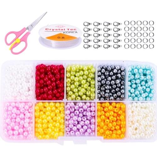 1BOX 4 6 8 10mm ABS Imitation Pearl Beads Round Pearl Spacer Loose Beads For Jewelry Making Necklace Bracelet Accessories