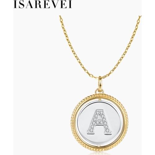 925 Sterling Silver Alphabet Series Necklace Pixel Charm Zircon Pendant Senior Clavicle Chain 2021 New Women Accessories Jewelry