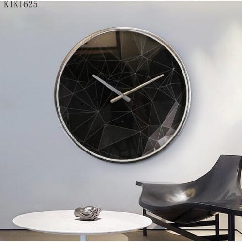American Geometric Pattern Clock Mute Wall Clock Living Room Office Decoration Art Round Mirror Metal Wall Clock Home Decoration