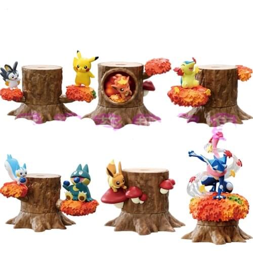 Genuine Pokemon CANDY TOY Pikachu Emolga Cyndaquil Vulpix Pachirisu Gonbe Eevee Greninja Action Figure Model Toys
