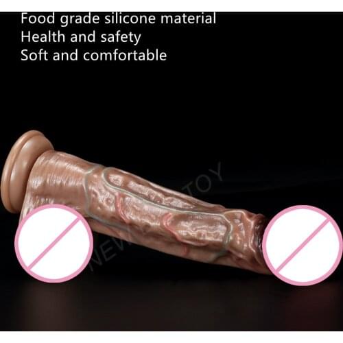 Huge Realistic Dildo Soft Silicone Fake Penis Masturbation Dick Male Gode Anal Stimulate Massage Adult Sex Toy Women Couple