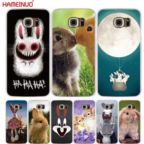 HAMEINUO Funny rabbit animal cute cell phone case cover for Samsung Galaxy S7 edge PLUS S8 S6 S5 S4 S3 MINI