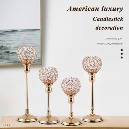 Crystal Tealight Candle Holder Gold Votive Holder Wedding Table Centerpiece Candlesticks Party Home Decor Hogar Moderno