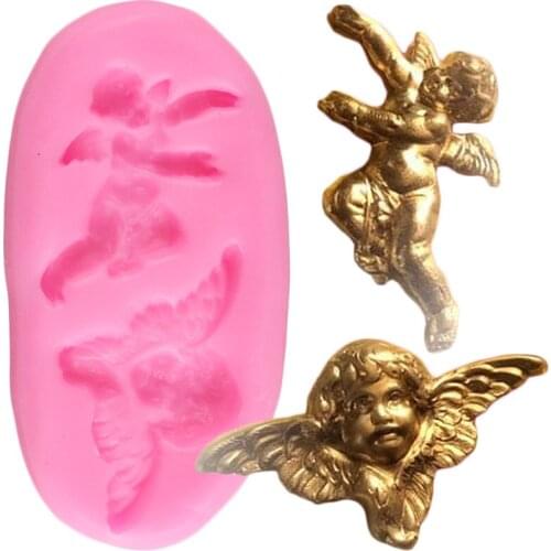 Angel Silicone Mold Cupcake Topper Fondant Cake Decorating Tools Chocolate Gumpaste Molds Candy Clay Mould Sugarcraft Moulds