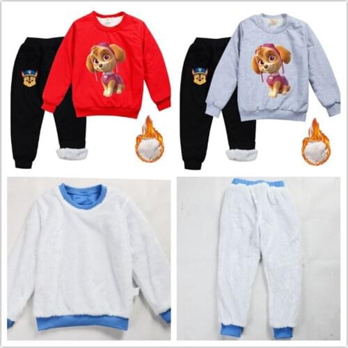 Paw Patrol Chase Marshall 2Pcs Cotton Underwear Set Pants Girl Babies Home Pajamas Winter Baby Cloth Baby Girl Christmas Sets