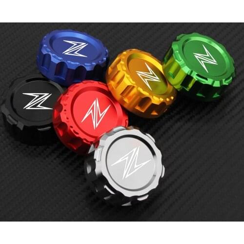 For Kawasaki Z250 Z 650 Z750 Z800 Z900 Z1000/SX ZX6R/10R EX250/300 Motorcycle CNC Rear Brake Fluid Reservoir Cover Cap With Logo