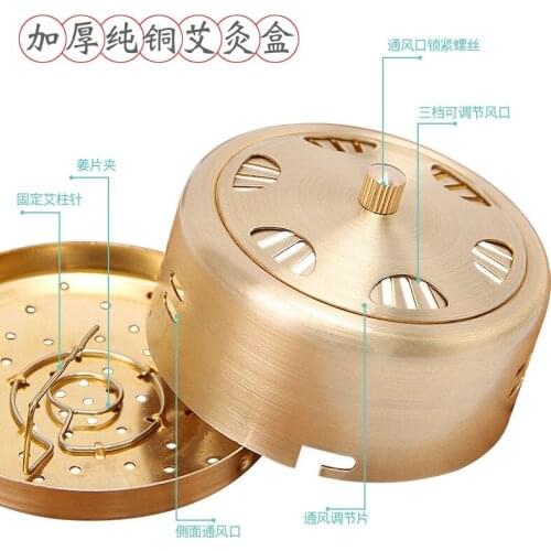 Moxibustion massage Moxibustion Massager Box Copper Warming Smokeless Treatment Therapy For Body Leg Arm Abdomen Neck Massage