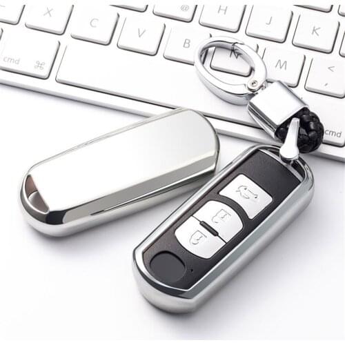 Soft TPU Car Key Cover Fob Case Shell For Mazda 2 3 5 6 CX5 CX7 CX9 X-5 Summit M3 M6 Axela Atenza Hand-woven Keychain Keyring