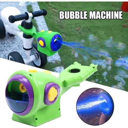 Newly Lightweight Bicycle Bubble Machine Glowing Automatic Bubble Maker Portable Outdoor Toy for Boys and Girls
