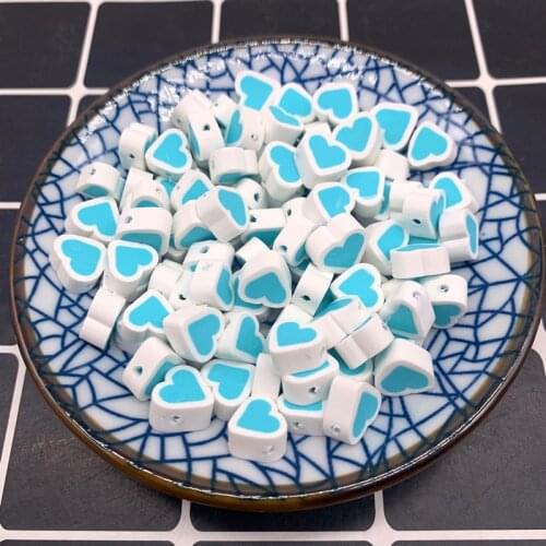 New 30pcs10mm Love Beads Polymer Clay Spacer Loose Beads For Jewelry Making DIY Handmade Jewelry Crafts#02