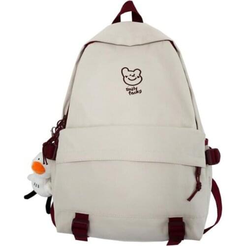New Cartoon Embroidery Women Backpack Large Capacity Nylon Travel Bag Korean Girls school bag Simple Buckles Book Mochilas