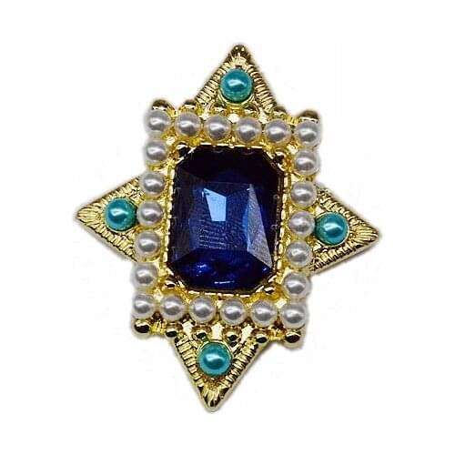 Ofing world sapphire pearl brooch locket western antique palace restoring ancient ways geometric design female flowers