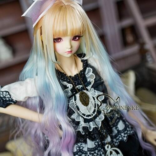 1/3 1/4 1/6 Bjd Wig High Temperature Long Wavy Gradient Colors Top Quality Hair SD DD MDD For Doll