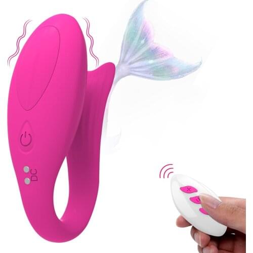 Mermaid Wireless Remote Control Couple Vibrator U 12 Speeds G Spot and Clitoral Massager Dual Motors Adult Sex Toys for Woman