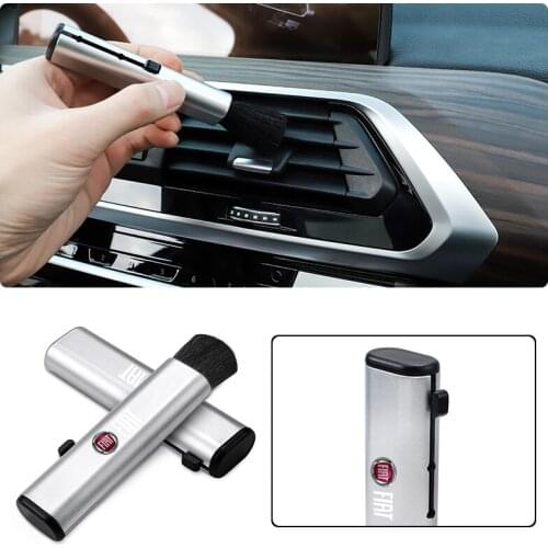 ABS Car Cleaning Brush Retractable Auto Conditioning Air Outlet Brush For FIAT Grande Punto 500 Astra Stilo Panda Tipo Bravo