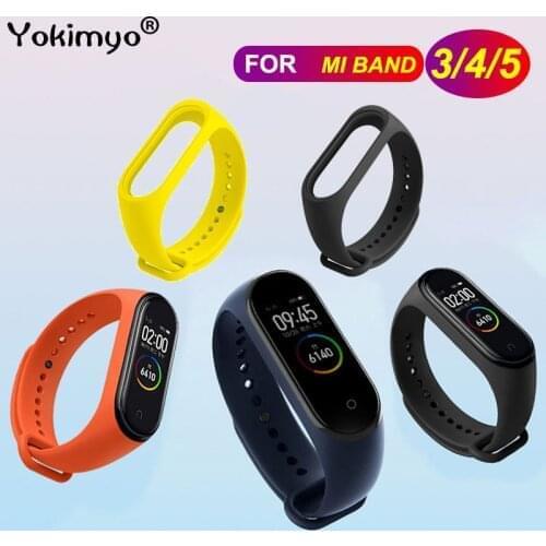 Silicone Rubble Watch Strap For Mi Band 3 4 5 Strap Wristband Sport Bracelet For Xiaomi Band 3 4 5 Strap