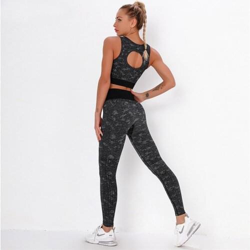 Sports Bra+Leggings Women Outfit Gym Set Clothes Seamless Workout Fitness Tacksuit Fitness Suit Female Workout Sets