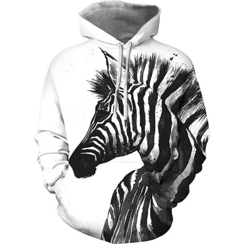 IFPD EU Size Hoodies Sweatshirts Hot Sale Hooded 3D Hoodies Printed Zebra Ink Painting Casual America Size 6XL Man Winter Hoody