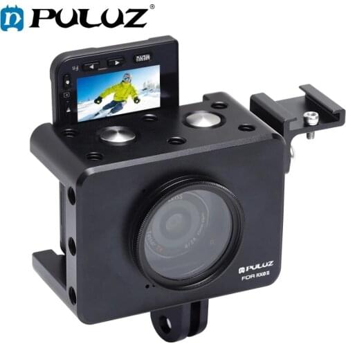 PULUZ Housing Shell CNC Aluminum Alloy Protective Cage &37mm UV Lens&Cold-shoe Base Mount&Screw &Tripod Adapter for Sony RX0 II