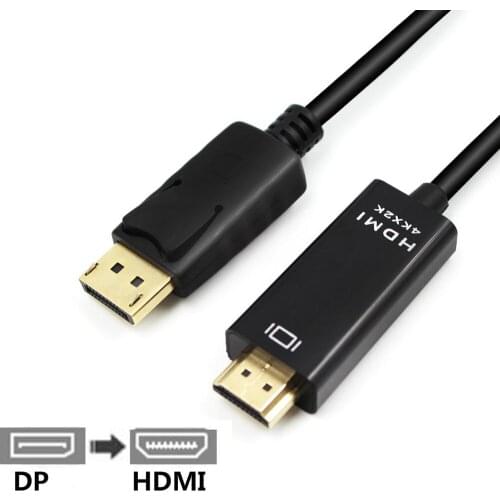 1.8m DP to HDMI Cable 1080P Male to Male DisplayPort to HDMI Audio Adapter Cable Cord for PC HDTV Projector Laptop 4K