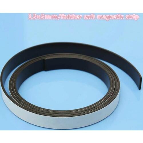 1Meter Self Adhesive Magnetic Stripe Strong Magnet Strip Tapes 12mm x2mm