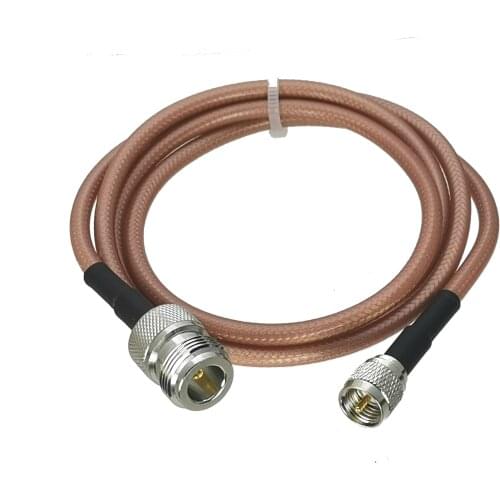1Pcs RG142 Mini UHF MiniUHF Male plug to N Female jack Connector Straight RF Jumper pigtail Cable 6inch~10M