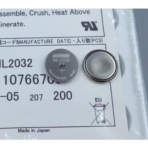 10pcs/lot 3V Coin Cell Button battery 2032 ML2032 Rechargeable CMOS BIOS RTC Back Up Reserve Battery