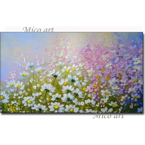 Unframed Knife Art Oil Painting Textured Flower Thick Wall Decor Canvas Pictures Art Wall Paintings Artwork For Hotel Room Decor
