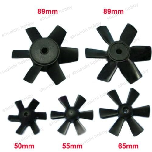 2PCs 2.56/1.97/2.17/3.5inch 6-Blade Propeller 65mm 50mm 55mm 89mm CW Plastic Props Fr RC Model Duct Aircraft Ducted Fan EDF Unit