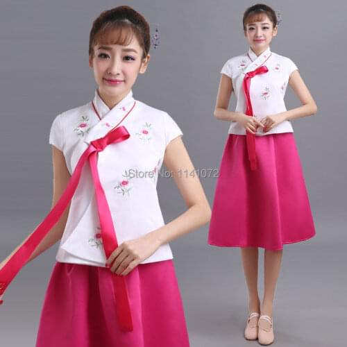 2015 korea traditional clothes 2 pcs women hanbok with high quality korea cosply clothes short sleeve for performance