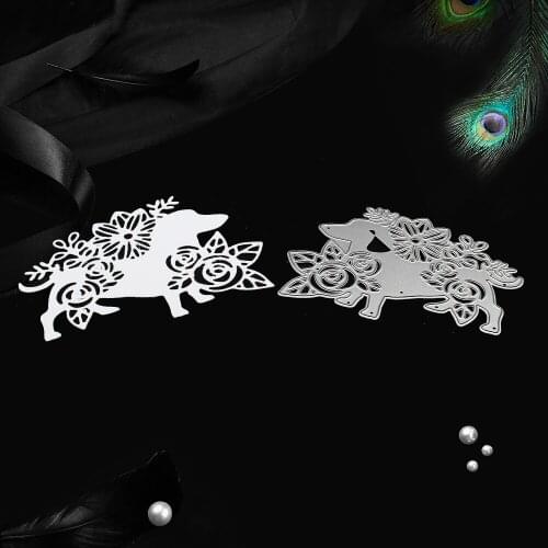 2019 Metal Cutting Dies Crafts Frame Background Akita dog Stencils for DIY Scrapbooking Card Making Album Paper Embossing Crafts